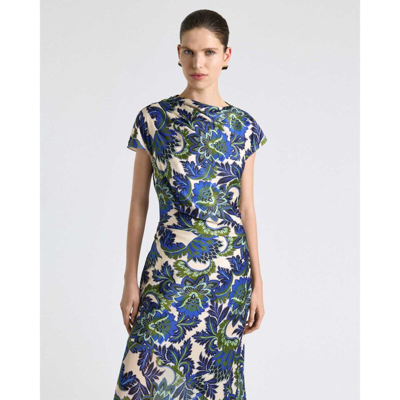 Cue Mirage Satin Drape Neck Midi Dress image number 3